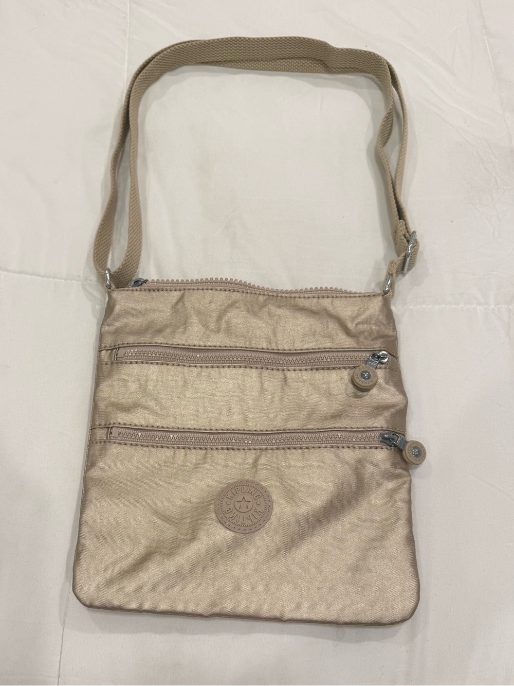 Kipling Keiko Metallic Crossbody Mini Bag – Starry Gold Metallic  8x9x1